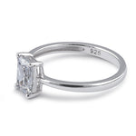 Sterling Silver 5X7mm Octagon Emerald Cut CZ Ring