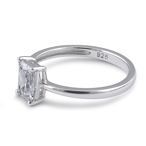 Sterling Silver 5X7mm Octagon Emerald Cut CZ Ring