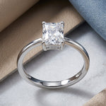 Sterling Silver 5X7mm Octagon Emerald Cut CZ Ring