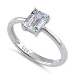 Sterling Silver 5X7mm Octagon Radiant Cut CZ Ring
