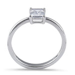 Sterling Silver 5X7mm Octagon Radiant Cut CZ Ring