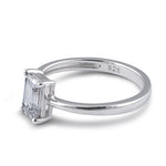 Sterling Silver 5X7mm Octagon Radiant Cut CZ Ring