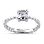 Sterling Silver 5mm Square Step Cut CZ Ring