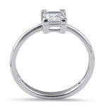 Sterling Silver 5mm Square Step Cut CZ Ring