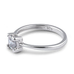 Sterling Silver 5mm Square Step Cut CZ Ring