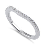 Sterling Silver Thin Clear CZ Curve Ring