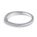 Sterling Silver Thin Clear CZ Curve Ring