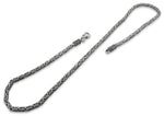 Sterling Silver Square Byzantine Chain Necklace - 4.0MM