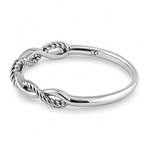 Solid 14K White Gold Twisted Rope Ring
