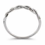 Solid 14K White Gold Twisted Rope Ring