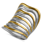 Stainless Steel Two Tone Wave Ring