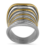 Stainless Steel Two Tone Wave Ring