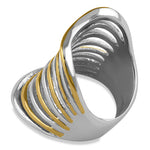 Stainless Steel Two Tone Wave Ring