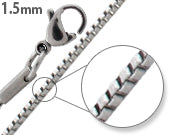 Stainless Steel Box Chain Necklace 1.5 MM
