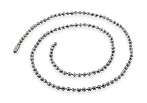 Stainless Steel Dogtag Bead Chain Necklace 2mm
