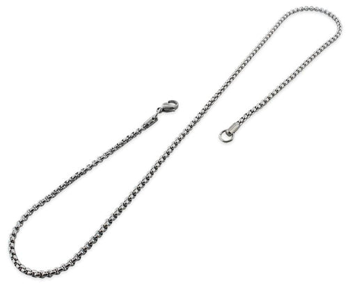 Stainless Steel Round Box Chain Necklace 3MM