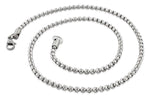 Stainless Steel Round Box Chain Necklace 3.5 MM