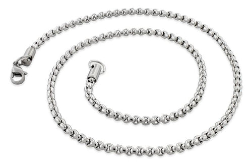 Stainless Steel Round Box Chain Necklace 3.5 MM