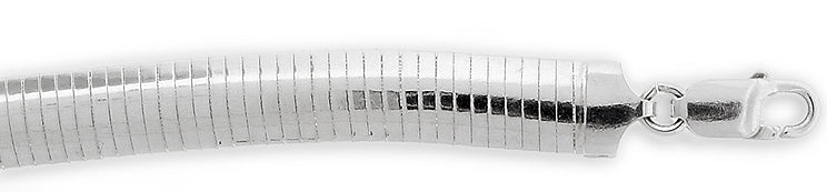 Sterling Silver 8" Dome Omega Chain Bracelet 10mm
