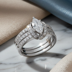 Sterling Silver Clear Marquise CZ Set Ring