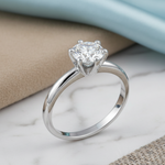 Sterling Silver Solitaire CZ Engagement Ring