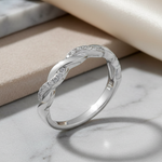 Sterling Silver Braided CZ Ring