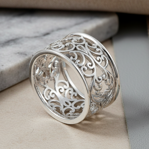 Sterling Silver Scrolling Eternity Ring