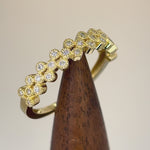 Solid 14K Yellow Gold Cluster Bubble 0.23 ct. Diamond Ring