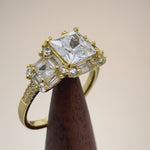 Sterling Silver Gold-Plated Princess-Cut CZ Ring