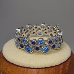 Sterling Silver Eternity Bubbles Blue CZ Ring
