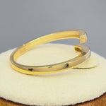 Solid 14K Yellow Gold Crossover Ring