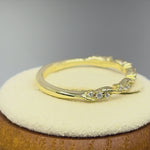 Sterling Silver Gold Plated Dainty Clear CZ Ring
