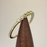 Solid 14K Yellow Gold Thin Stackable CZ Ring