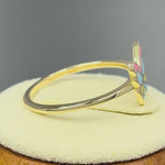 Solid 14K Gold Colorful Butterfly Ring