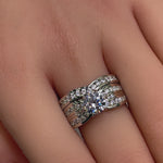 Sterling Silver 2-piece Engagement Set CZ Ring