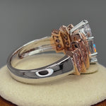 Sterling Silver Two-Tone Rose-Gold Marquise Engagement CZ Ring