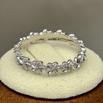 Sterling Silver Plumeria Eternity Band Ring