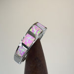 Sterling Silver 5 Bar Pink Lab Opal Ring