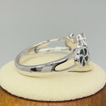 Sterling Silver Plumeria Green-Black Lab Opal Ring