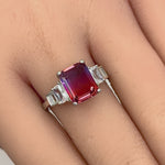 Sterling Silver Bi-Color Purple & Orange Ombre CZ Ring