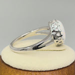 Sterling Silver Crown White Lab Opal Ring