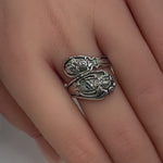 Sterling Silver Flower Spoon Ring