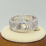 Sterling Silver Flower Band Ring