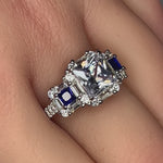 Sterling Silver Princess-Cut Blue CZ Ring