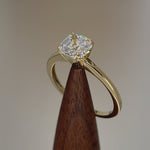 Solid 14K Yellow Gold Asscher 6.5mm Clear CZ Engagement Ring