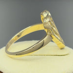 Solid 14K Gold Angel Wings with Heart Ring
