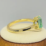 Sterling Silver Gold Plated Light Green CZ Crackle Effect Ring