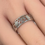Sterling Silver Flower Band Ring