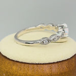 Sterling Silver White Lab Opal CZ Engagement Ring