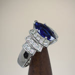 Sterling Silver Marquise Blue CZ Ring